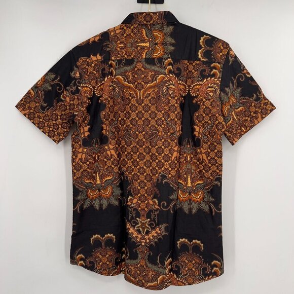 France Martine Batik Print Short Sleeve Shirt Men's Size L – 100% Cotton - Picture 4 of 9